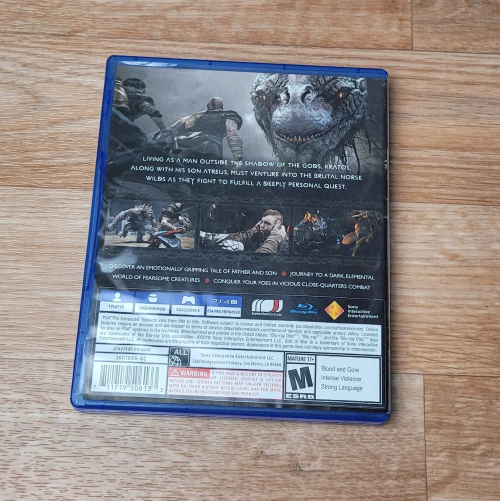 God Of War Ps4 Action Adventure Game Kratos Norse Gods And Monsters 1 Player